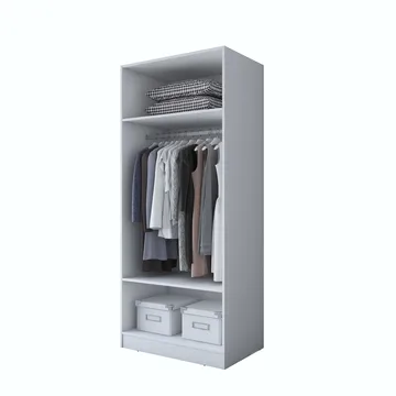 Sarnor Garderob 90x210x57,5 cm - Vit - Förvaring - Klädförvaring - Garderob & garderobssystem - Klädskåp & fristående garderob
