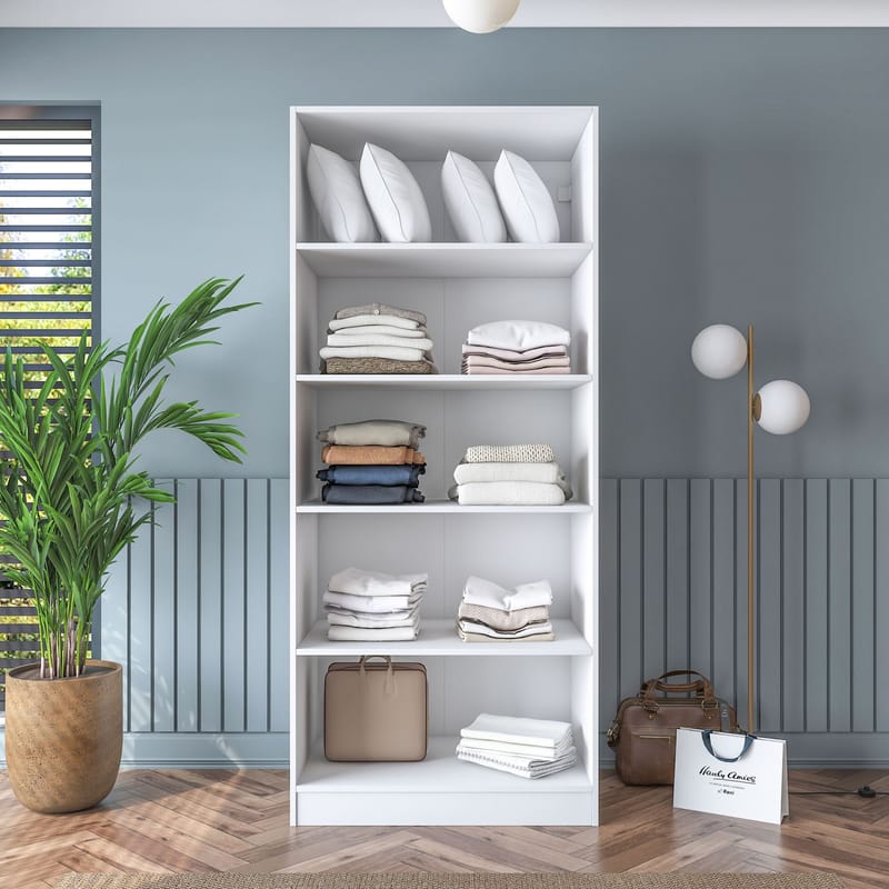 Sarnor Garderob 90x210x57,5 cm - Vit - Förvaring - Klädförvaring - Garderob & garderobssystem - Klädskåp & fristående garderob