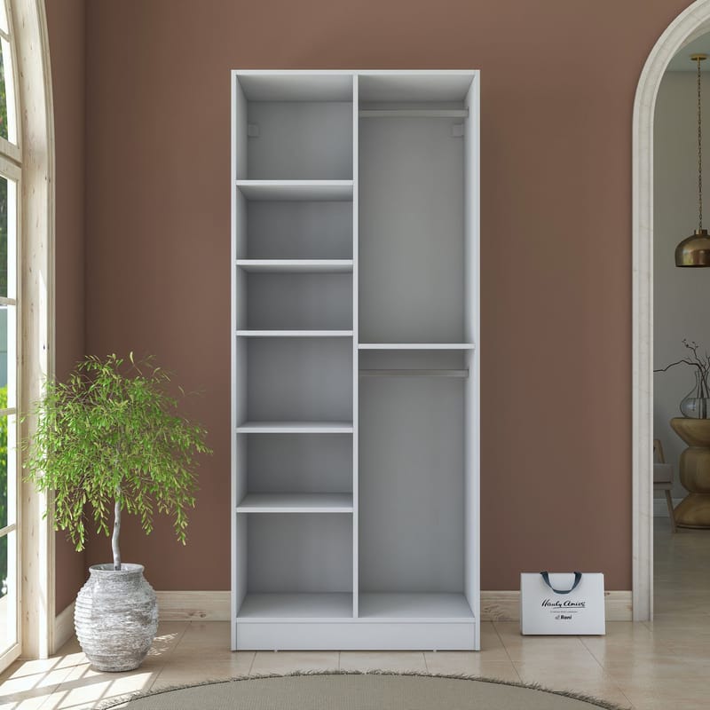 Sarnor Garderob 90x210x57,5 cm - Vit - Förvaring - Klädförvaring - Garderob & garderobssystem - Klädskåp & fristående garderob