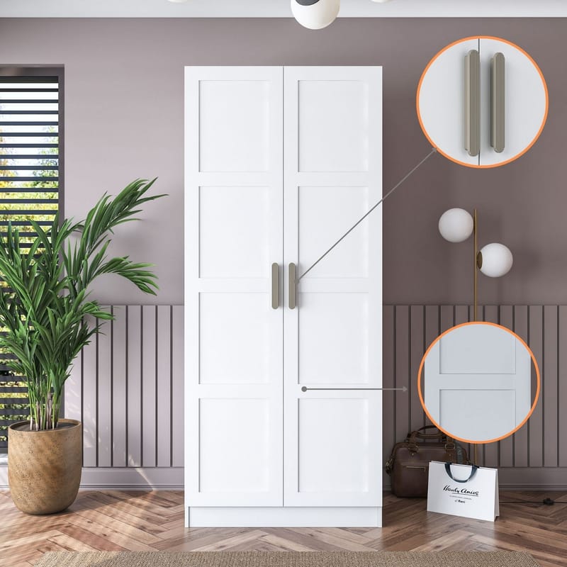 Sarnor Garderob 90x210x57,5 cm - Vit - Förvaring - Klädförvaring - Garderob & garderobssystem - Klädskåp & fristående garderob