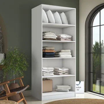 Sarnor Garderob 90x210x57,5 cm - Vit - Förvaring - Klädförvaring - Garderob & garderobssystem - Klädskåp & fristående garderob