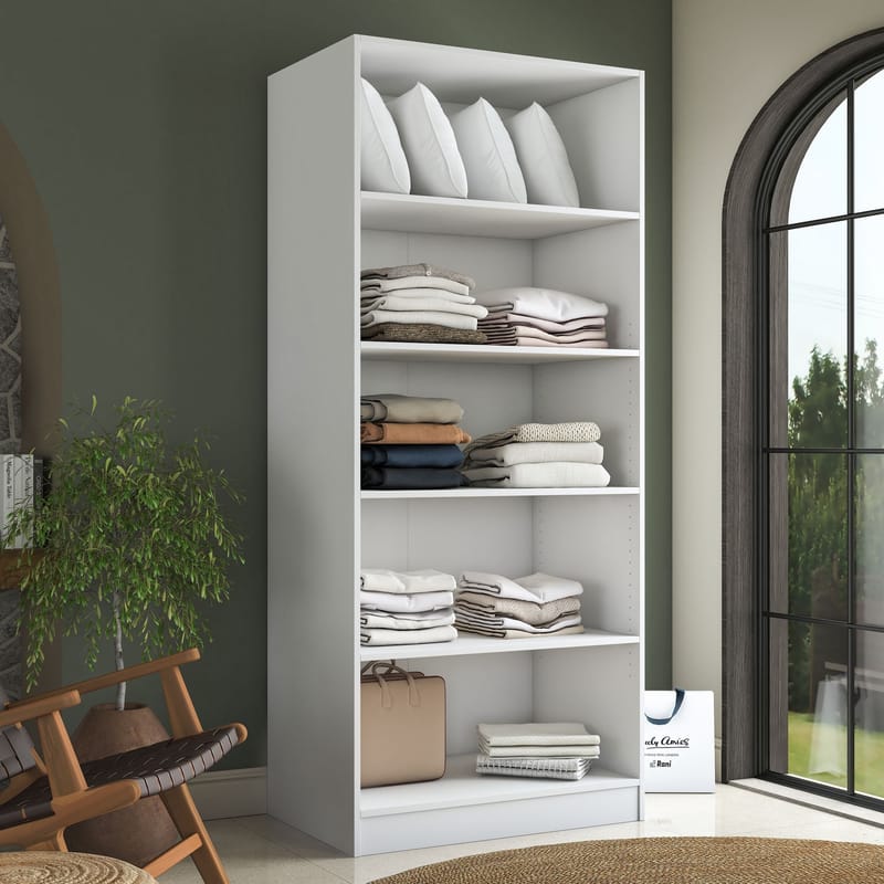 Sarnor Garderob 90x210x57,5 cm - Vit - Förvaring - Klädförvaring - Garderob & garderobssystem - Klädskåp & fristående garderob