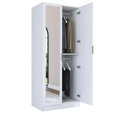Sarnor Garderob 90x210x57,5 cm - Vit - Förvaring - Klädförvaring - Garderob & garderobssystem - Klädskåp & fristående garderob