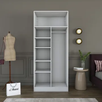 Sarnor Garderob 90x210x57,5 cm - Vit - Förvaring - Klädförvaring - Garderob & garderobssystem - Klädskåp & fristående garderob