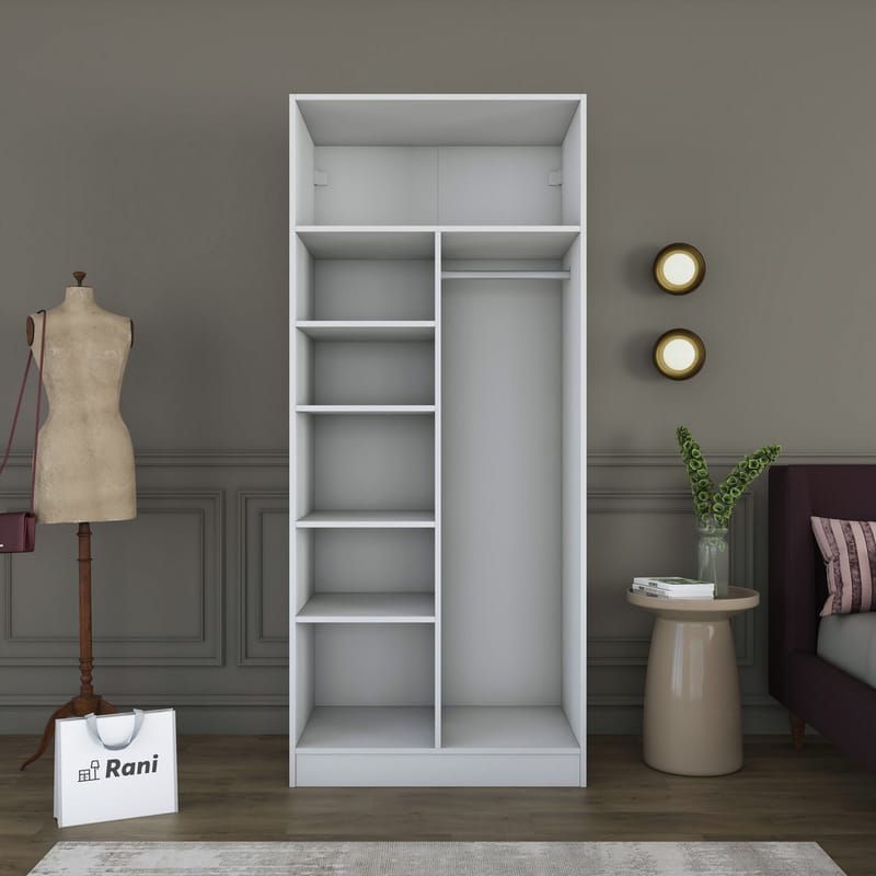 Sarnor Garderob 90x210x57,5 cm - Vit - Förvaring - Klädförvaring - Garderob & garderobssystem - Klädskåp & fristående garderob