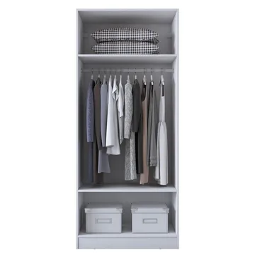 Sarnor Garderob 90x210x57,5 cm - Vit - Förvaring - Klädförvaring - Garderob & garderobssystem - Klädskåp & fristående garderob
