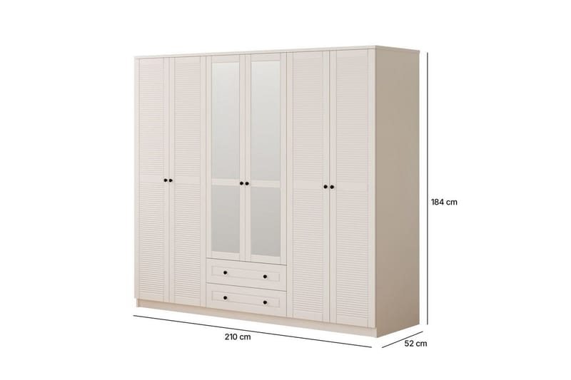 Savon Garderobsskåp 210x184 cm - Matt Vit - Förvaring - Klädförvaring - Garderob & garderobssystem - Klädskåp & fristående garderob