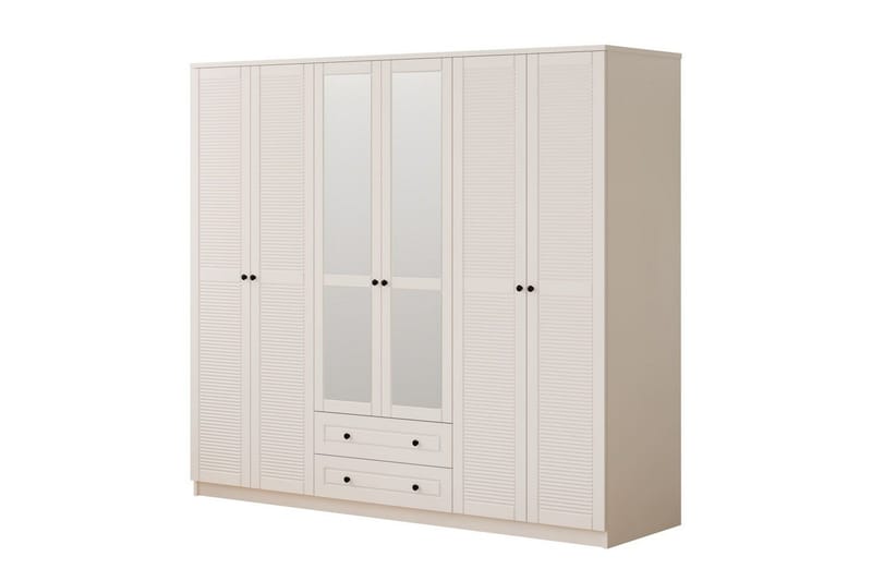 Savon Garderobsskåp 210x184 cm - Matt Vit - Förvaring - Klädförvaring - Garderob & garderobssystem - Klädskåp & fristående garderob