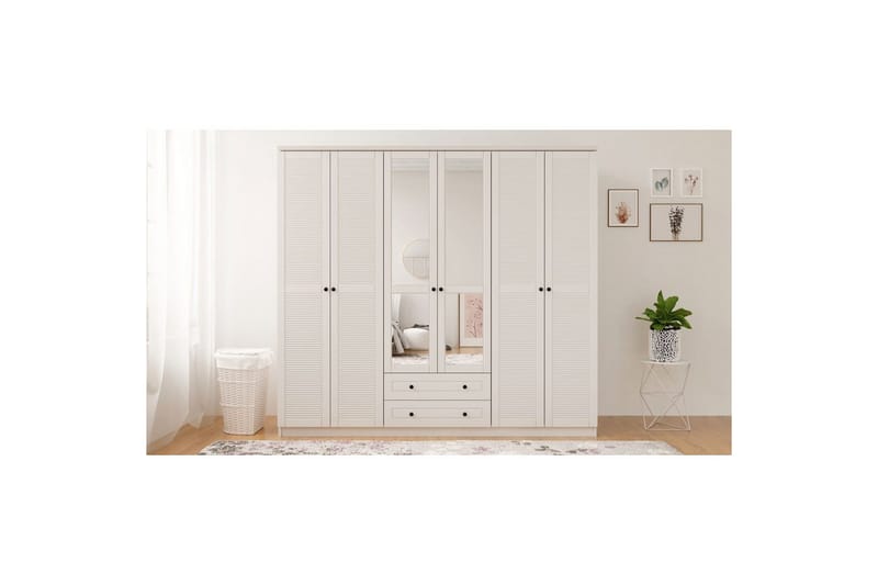 Savon Garderobsskåp 210x184 cm - Matt Vit - Förvaring - Klädförvaring - Garderob & garderobssystem - Klädskåp & fristående garderob