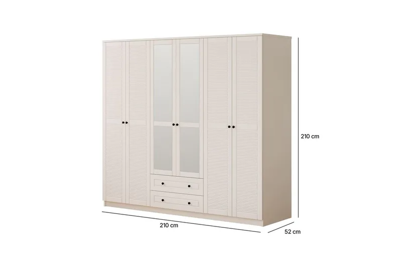 Savon Garderobsskåp 210x210 cm - Matt Vit - Förvaring - Klädförvaring - Garderob & garderobssystem - Klädskåp & fristående garderob