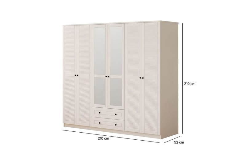 Savon Garderobsskåp 210x210 cm - Matt Vit - Förvaring - Klädförvaring - Garderob & garderobssystem - Klädskåp & fristående garderob