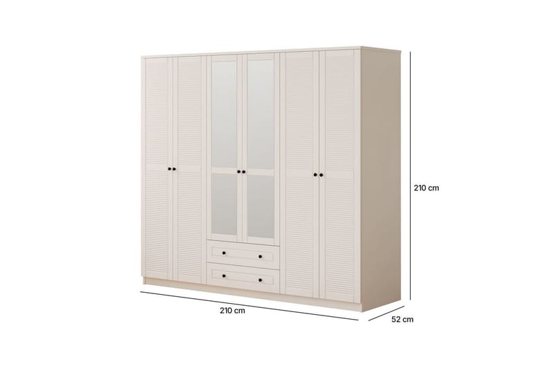 Savon Garderobsskåp 210x210 cm - Matt Vit - Förvaring - Klädförvaring - Garderob & garderobssystem - Klädskåp & fristående garderob