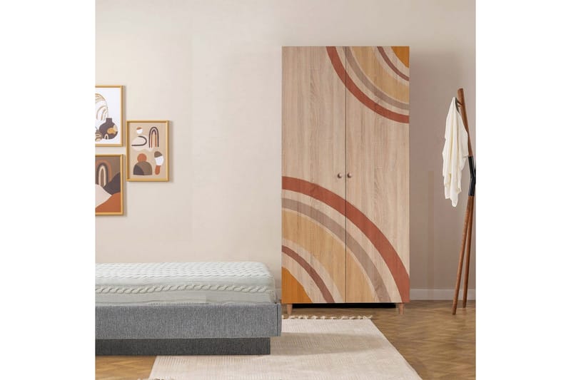 Selalesi Garderob 90x192 cm - Natur - Förvaring - Klädförvaring - Garderob & garderobssystem - Klädskåp & fristående garderob