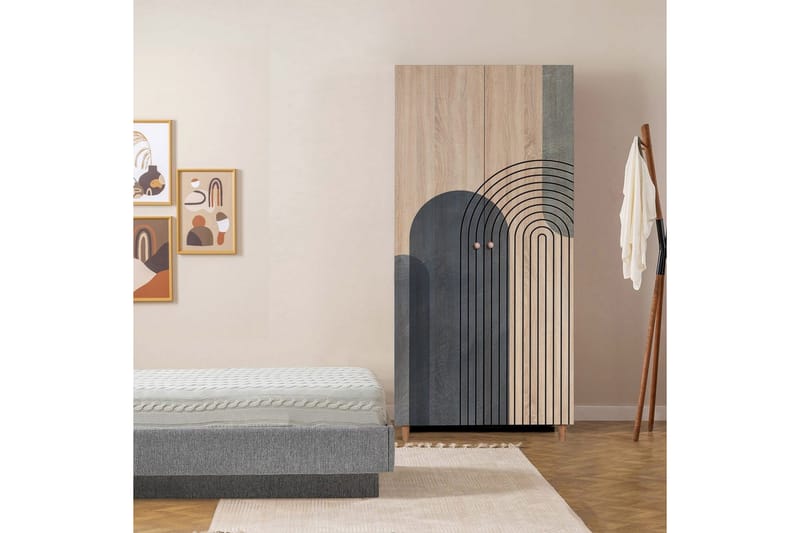 Selalesi Garderob 90x192 cm - Natur - Förvaring - Klädförvaring - Garderob & garderobssystem