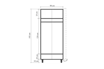 Selalesi Garderobsskåp 90x192 cm - Förvaring - Klädförvaring - Garderob & garderobssystem - Klädskåp & fristående garderob