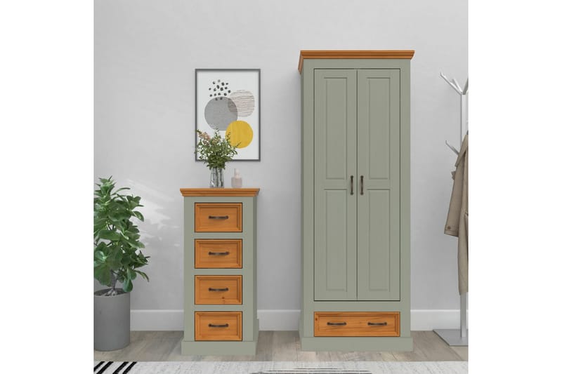 Selma Garderob 70x185 cm - Grön - Förvaring - Klädförvaring - Garderob & garderobssystem