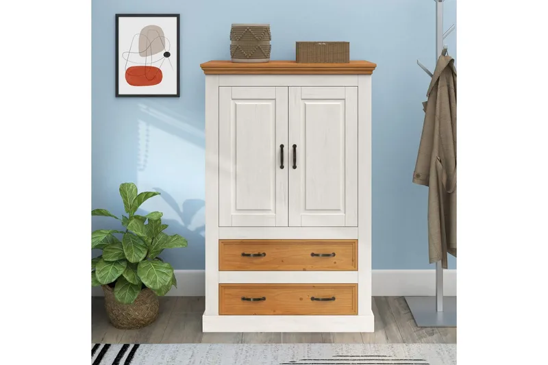 Selma Garderob 86x131 cm - Vit - Förvaring - Klädförvaring - Garderob & garderobssystem