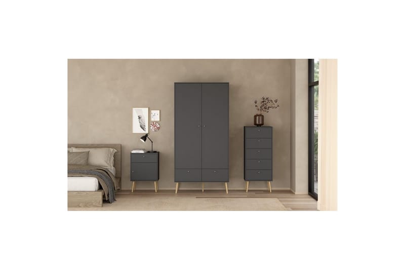 Shinta Garderobdsskåp 99x200 cm - Grå - Förvaring - Skoförvaring - Skoskåp