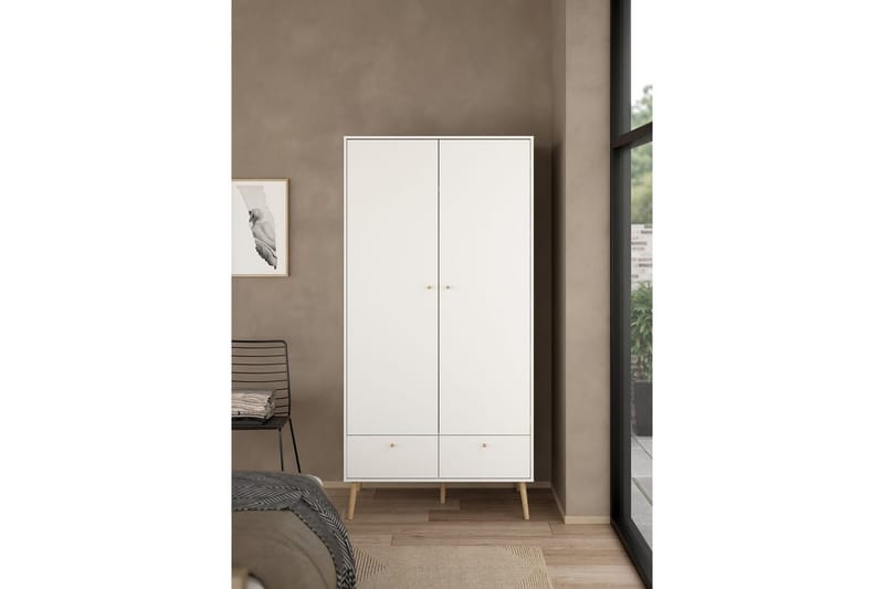 Shinta Garderobdsskåp 99x200 cm - Vit - Förvaring - Klädförvaring - Garderob & garderobssystem - Klädskåp & fristående garderob