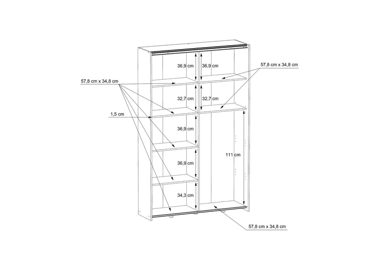 Shipts Garderob 42x120 cm - Natur/Mörkgrå - Förvaring - Klädförvaring - Garderob & garderobssystem