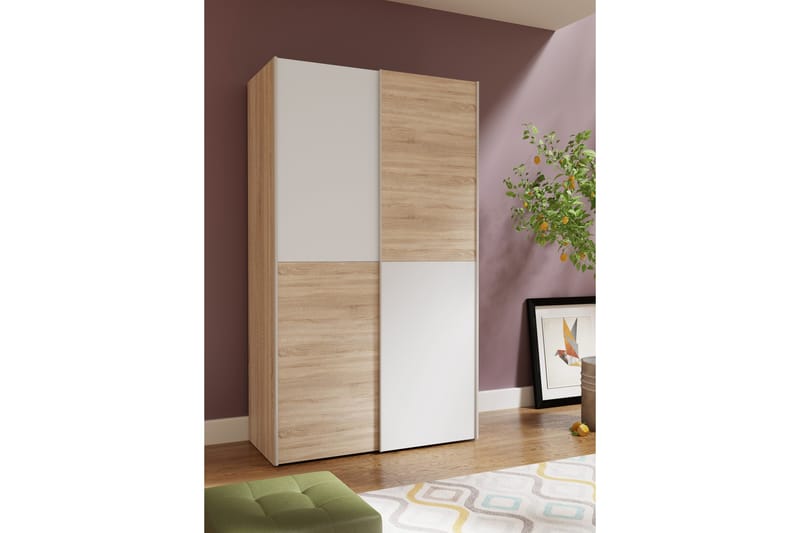 Shipts Garderob 62x120 cm - Brun/Vit - Förvaring - Klädförvaring - Garderob & garderobssystem