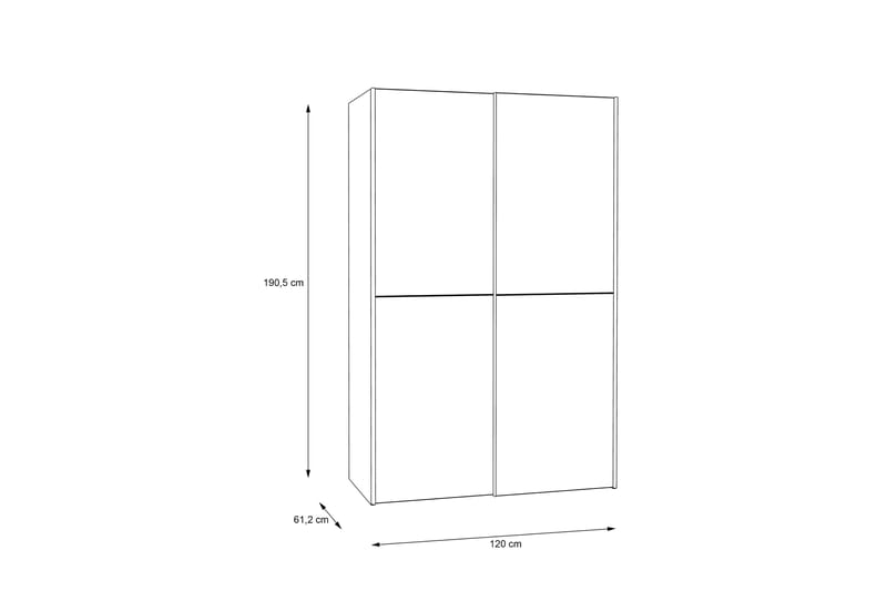 Shipts Garderob 62x120 cm - Brun/Vit - Förvaring - Klädförvaring - Garderob & garderobssystem
