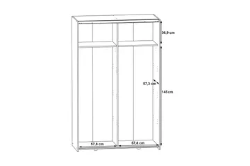 Shipts Garderob 62x120 cm - Vit/Brun - Förvaring - Klädförvaring - Garderob & garderobssystem