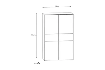 Shipts Garderob 62x120 cm - Vit/Brun - Förvaring - Klädförvaring - Garderob & garderobssystem