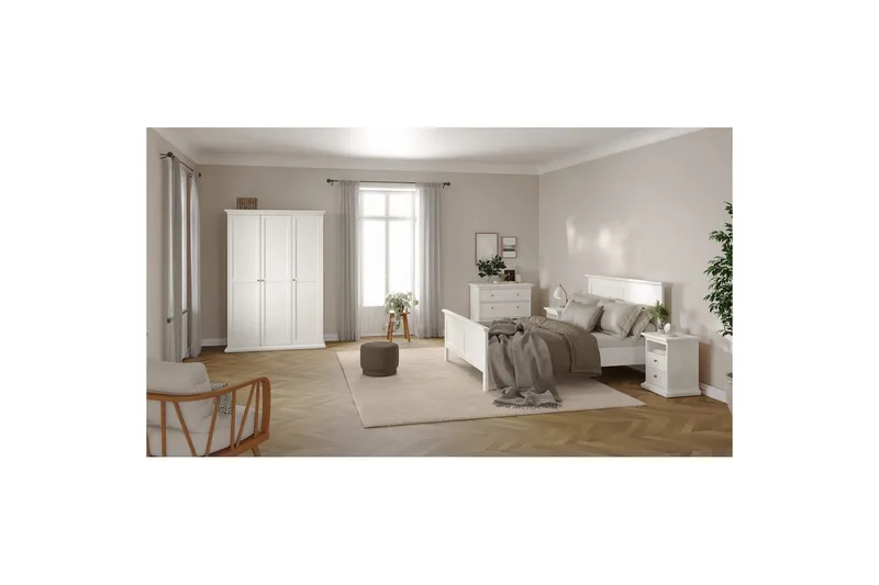 Shoiba Garderob 138,8x200,6 cm - Vit - Förvaring - Klädförvaring - Garderob & garderobssystem