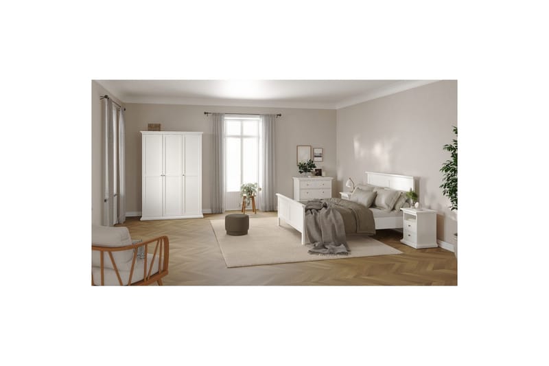 Shoiba Garderob 138,8x200,6 cm - Vit - Förvaring - Klädförvaring - Garderob & garderobssystem