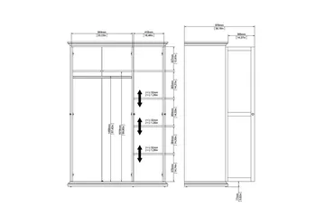 Shoiba Garderob 138,8x200,6 cm - Vit - Förvaring - Klädförvaring - Garderob & garderobssystem