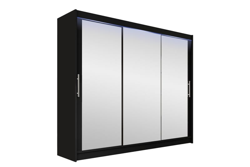 Sia Garderob med Spegel 250x215 cm, Svart