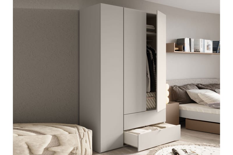 Sigmana Garderob 130x201 cm - Brun - Förvaring - Klädförvaring - Garderob & garderobssystem