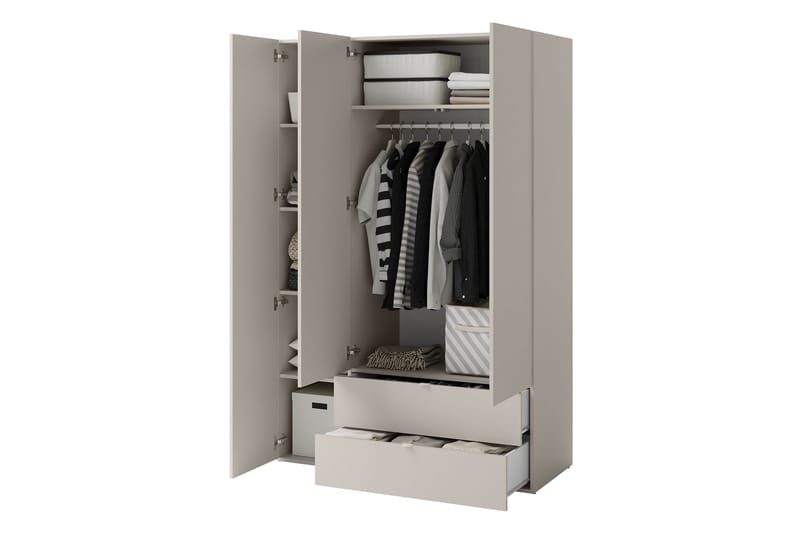 Sigmana Garderob 130x201 cm - Brun - Förvaring - Klädförvaring - Garderob & garderobssystem
