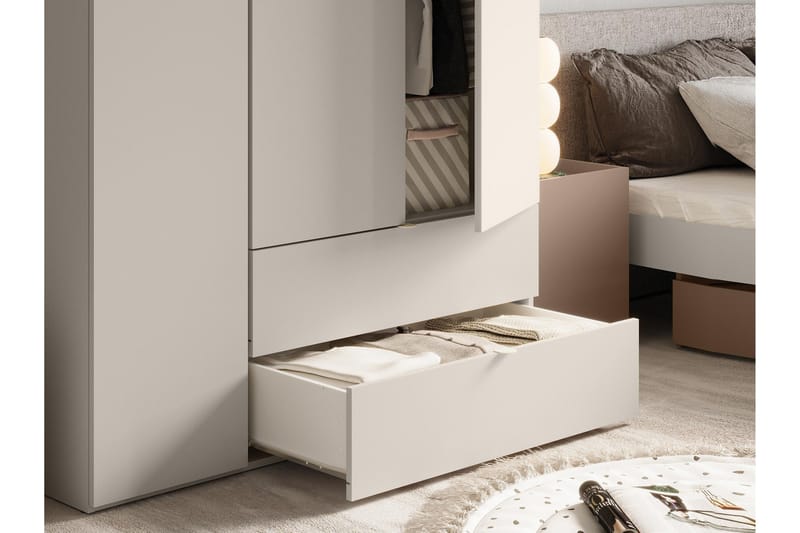 Sigmana Garderob 130x201 cm - Brun - Förvaring - Klädförvaring - Garderob & garderobssystem