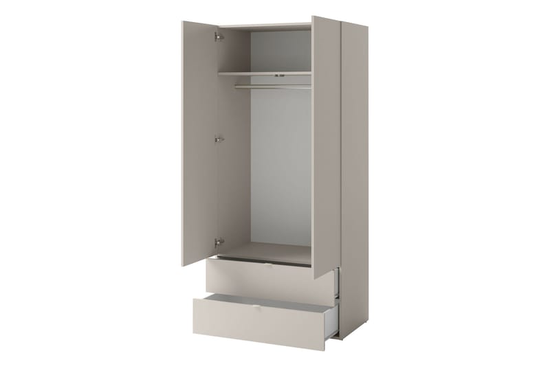 Sigmana Garderob 90x201 cm - Ljusgrå - Förvaring - Klädförvaring - Garderob & garderobssystem