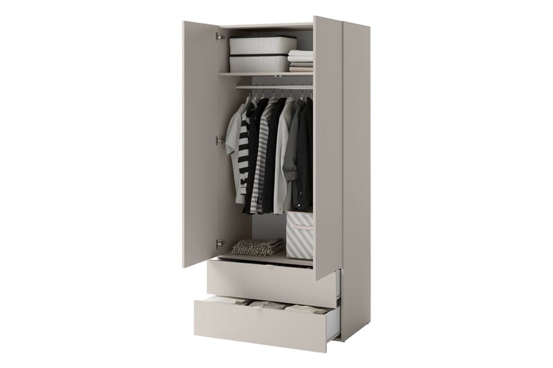 Sigmana Garderob 90x201 cm - Ljusgrå - Förvaring - Klädförvaring - Garderob & garderobssystem