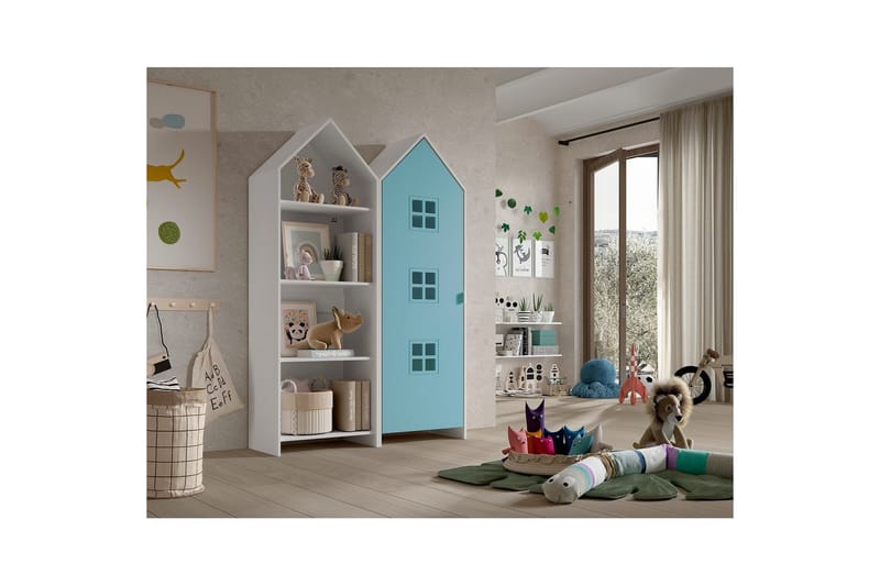 Skåp Casami Brygge 2-delad med 1 dörr Blå - Blå - Förvaring - Klädförvaring - Garderob & garderobssystem - Klädskåp & fristående garderob