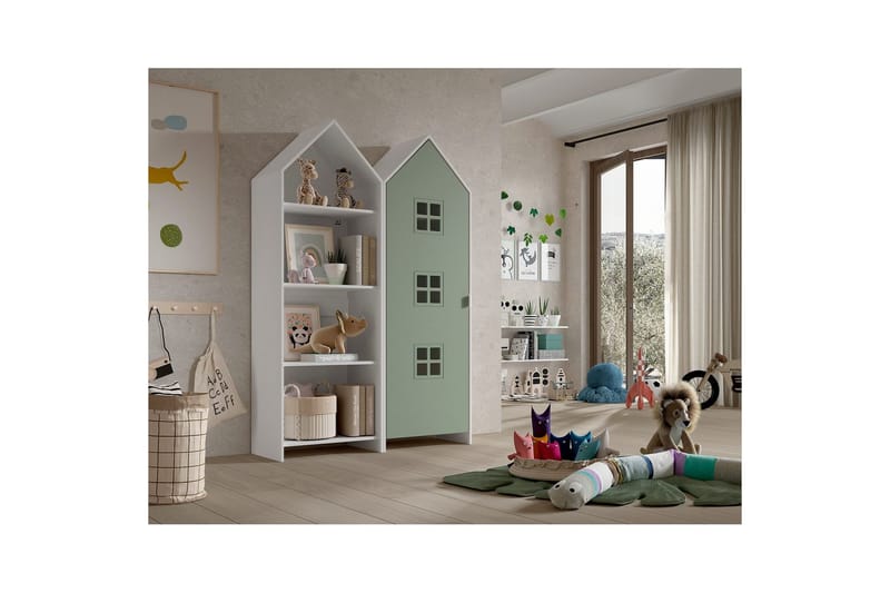 Skåp Casami Brygge 2-delad med 1 dörr Grön - Grön - Förvaring - Klädförvaring - Garderob & garderobssystem - Klädskåp & fristående garderob