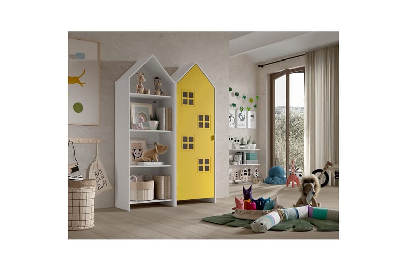 Skåp Casami Brygge 2-delad med 1 dörr Gul - Gul - Förvaring - Klädförvaring - Garderob & garderobssystem - Klädskåp & fristående garderob