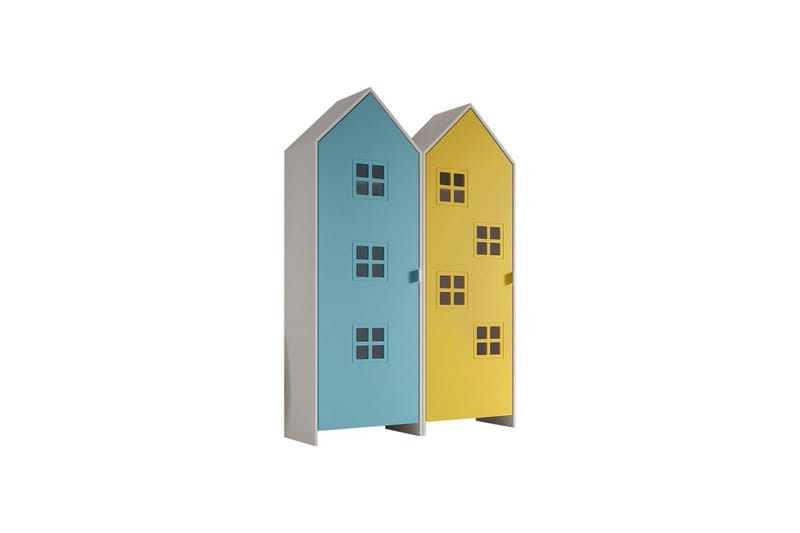 Skåp Casami Brygge 2-delad med 2 dörrar Gul/Blå - Gul/Blå - Förvaring - Klädförvaring - Garderob & garderobssystem - Klädskåp & fristående garderob