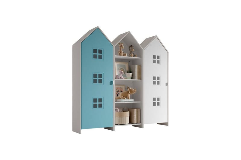 Skåp Casami Brygge 3-delad med 1 öppen enhet Blå/Vit - Blå/Vit - Förvaring - Klädförvaring - Garderob & garderobssystem - Klädskåp & fristående garderob