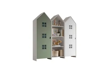 Skåp Casami Brygge 3-delad med 1 öppen enhet Grön/Vit