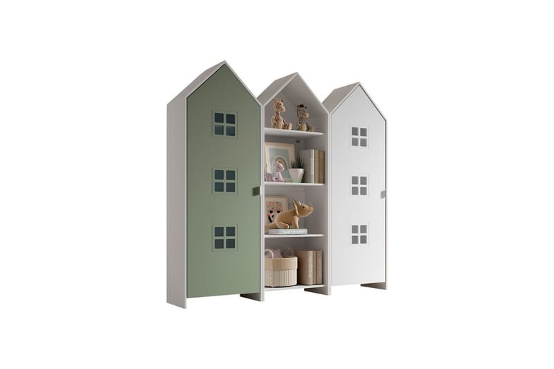 Skåp Casami Brygge 3-delad med 1 öppen enhet Grön/Vit - Grön/Vit - Förvaring - Klädförvaring - Garderob & garderobssystem - Klädskåp & fristående garderob