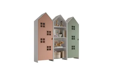 Skåp Casami Brygge 3-delad med 1 öppen enhet Rosa/Grön