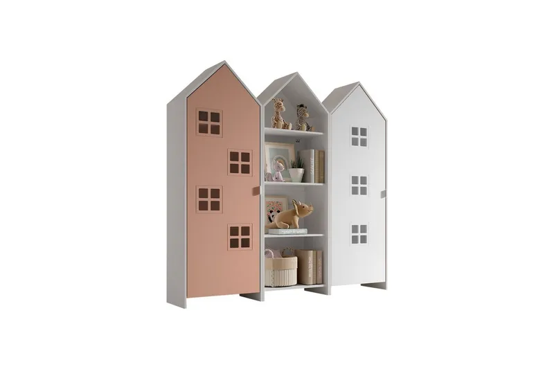 Skåp Casami Brygge 3-delad med 1 öppen enhet Rosa/Vit - Rosa/Vit - Förvaring - Klädförvaring - Garderob & garderobssystem - Klädskåp & fristående garderob