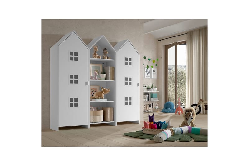 Skåp Casami Brygge 3-delad med 1 öppen enhet Vit - Vit - Förvaring - Klädförvaring - Garderob & garderobssystem - Klädskåp & fristående garderob