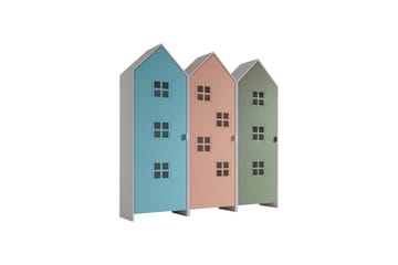 Skåp Casami Brygge 3-delad med 3 dörrar Rosa/Blå/Grön