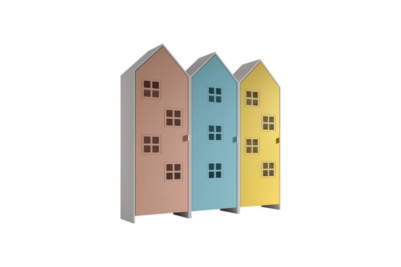 Skåp Casami Brygge 3-delad med 3 dörrar Rosa/Blå/Gul - Rosa/Blå/Gul - Förvaring - Klädförvaring - Garderob & garderobssystem - Klädskåp & fristående garderob