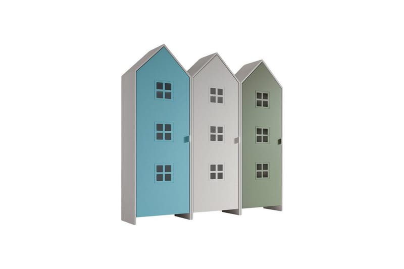 Skåp Casami Brygge 3-delad med 3 dörrar Vit/Blå/Grön - Vit/Blå/Grön - Förvaring - Klädförvaring - Garderob & garderobssystem - Klädskåp & fristående garderob